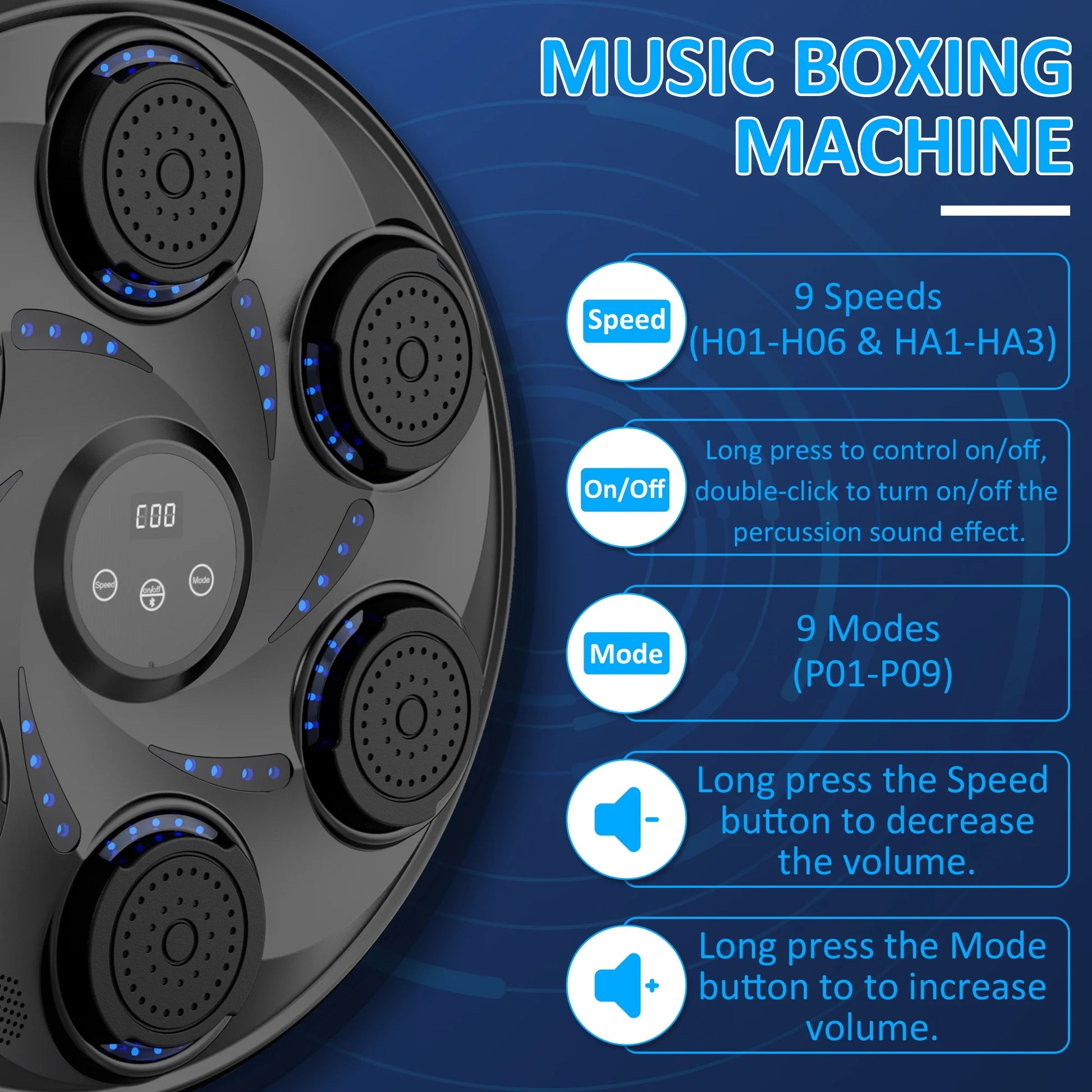 Electronic Music Boxing Machine – Boxing Equipment with Gloves for Indoor Training & Fitness