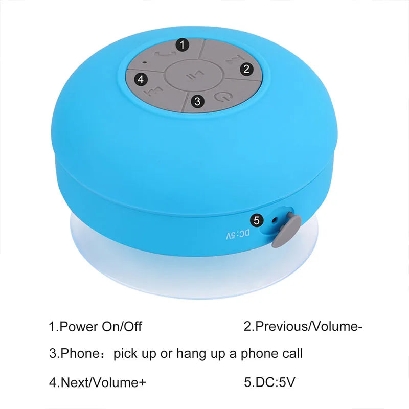 2023 Waterproof Bluetooth Shower Speaker – Mini Portable Wireless Subwoofer for Phone, Computer & Outdoor Use