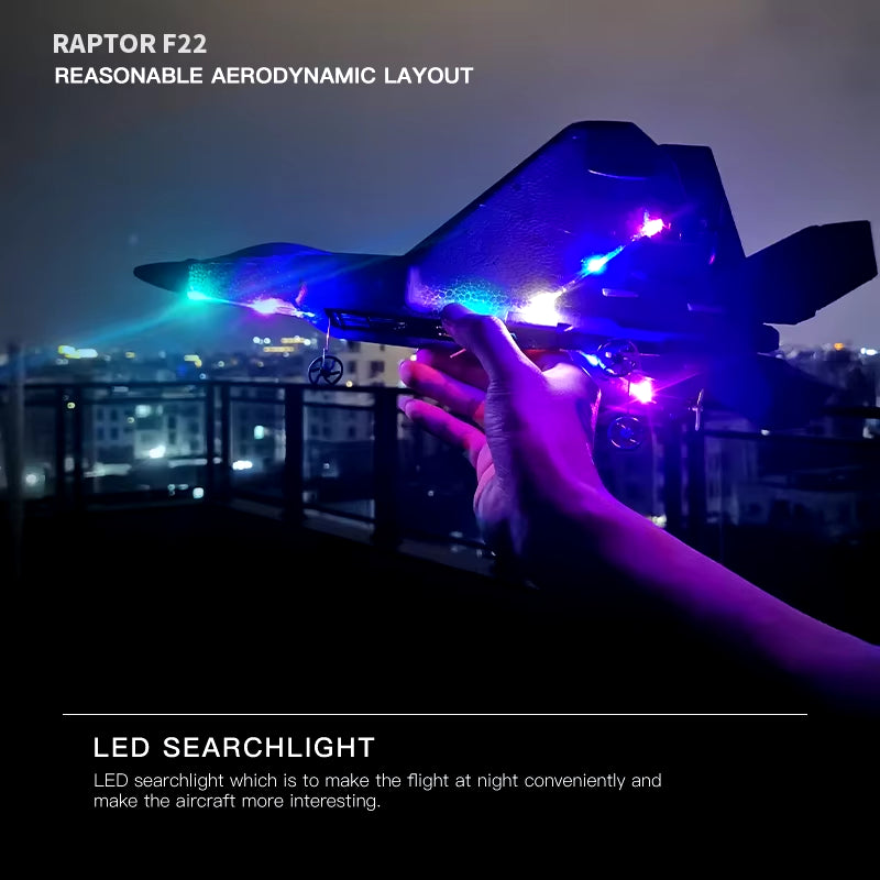 2024 New F22S 2.4G 4CH 3D6G RC Airplane Raptor F22 Warplane Wltoys A180 Upgrade Version LED Light with Gyroscope Out Door Toys