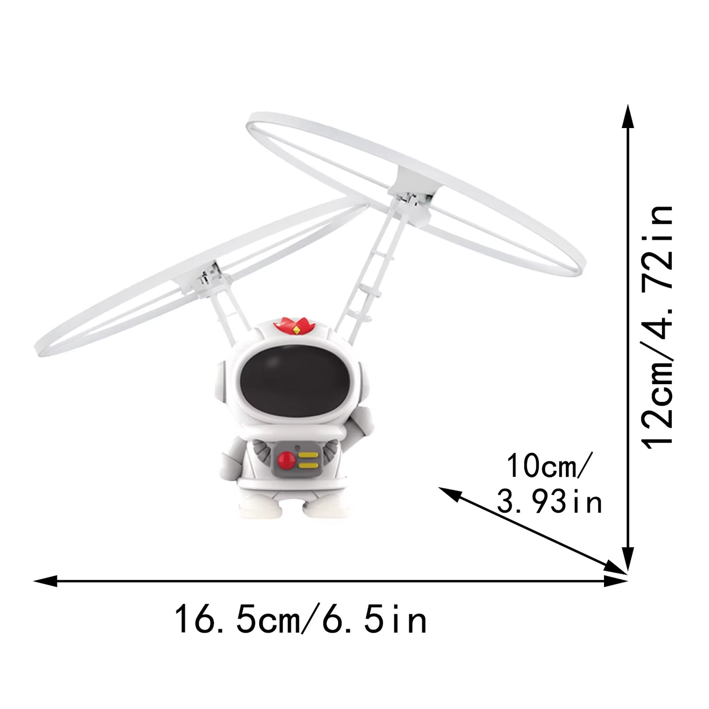 "Astronaut Hand Controlled Flying Toy Drone with LED Lights – Mini Fly Spinner for Kids – Perfect Gift"