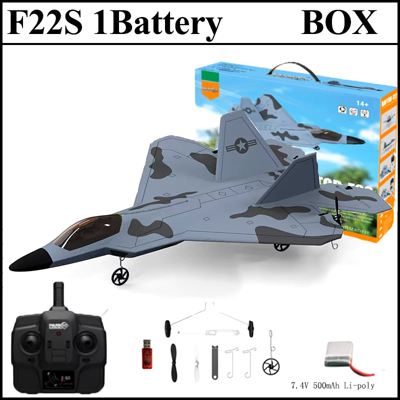 2024 New F22S 2.4G 4CH 3D6G RC Airplane Raptor F22 Warplane Wltoys A180 Upgrade Version LED Light with Gyroscope Out Door Toys