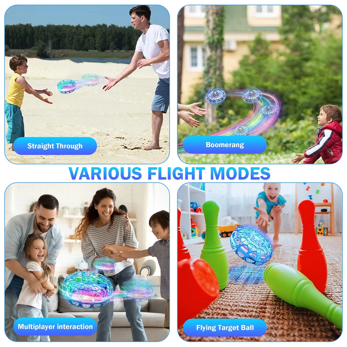 "Mini Drone for Kids & Adults – Hand Controlled Flying Ball UFO Toy for Indoor & Outdoor Play 