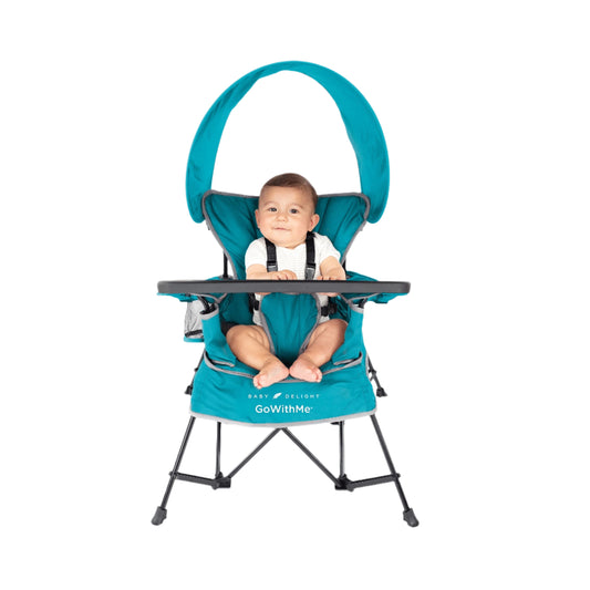 Go with Me Jubilee Deluxe Portable Infant Chair – Teal Baby Chair with Removable Canopy