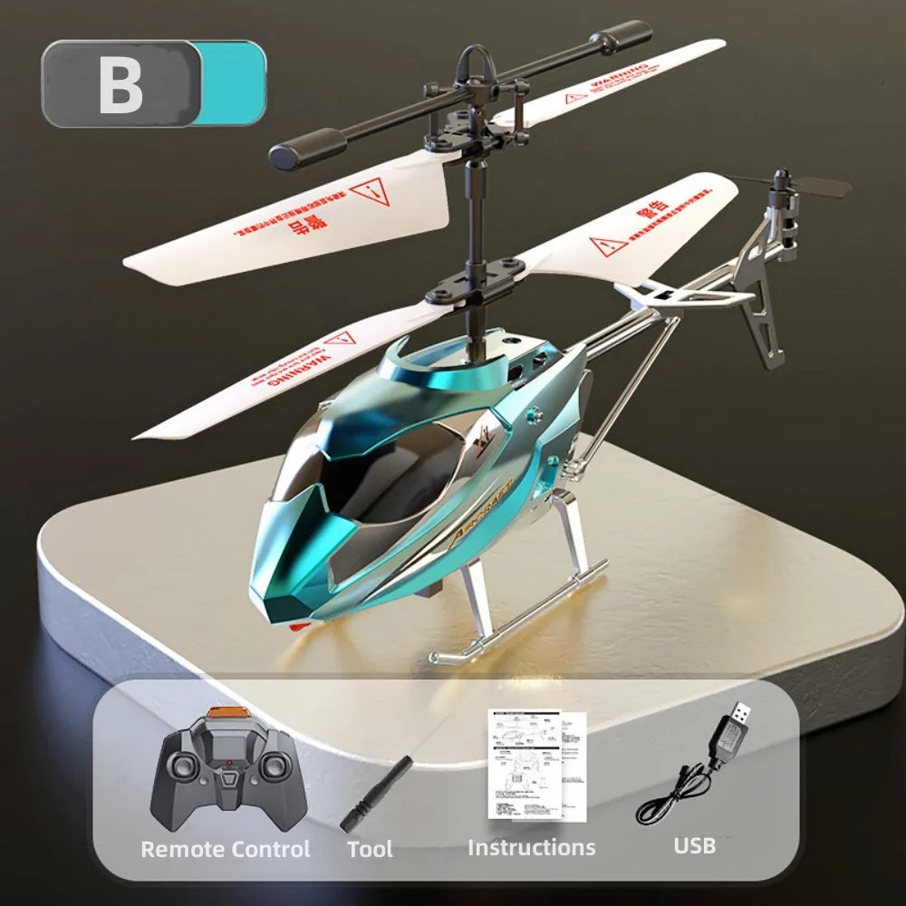 Rc Helicopter 3.5CH Remote Control Airplane Mini Drone Aircraft Fall Resistant Outdoor LED Light Flight Toys for Kids Adults