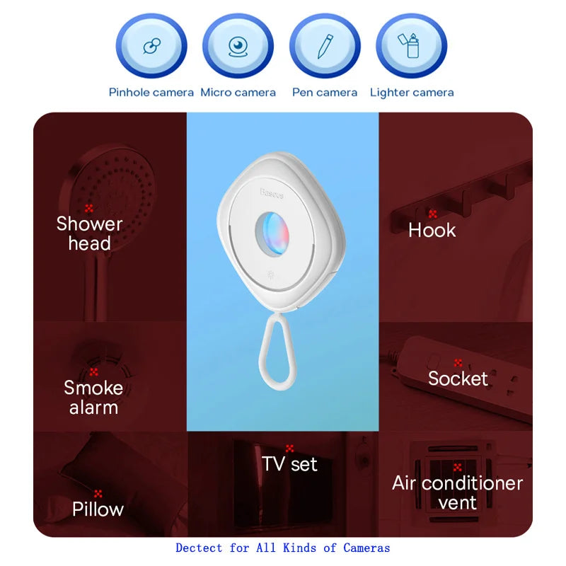 Hotel Signal Infrared Detector Compact Portable Accurate Detection Camera Inspection Scanning Anti-Peeping Hidden Lens Detect