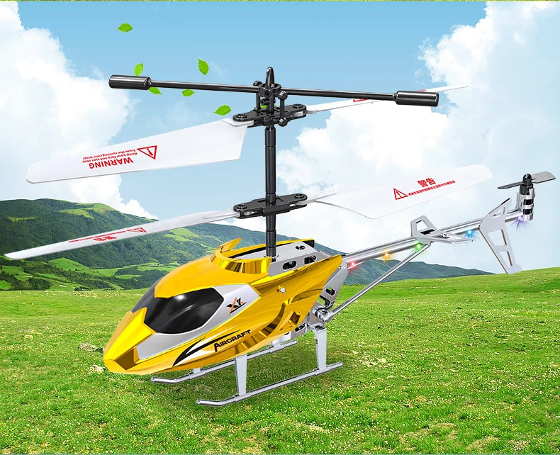 Rc Helicopter 3.5CH Remote Control Airplane Mini Drone Aircraft Fall Resistant Outdoor LED Light Flight Toys for Kids Adults