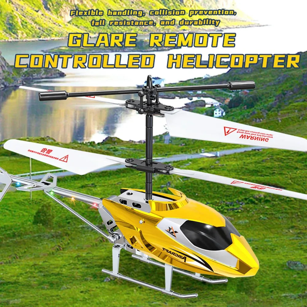 Rc Helicopter 3.5CH Remote Control Airplane Mini Drone Aircraft Fall Resistant Outdoor LED Light Flight Toys for Kids Adults