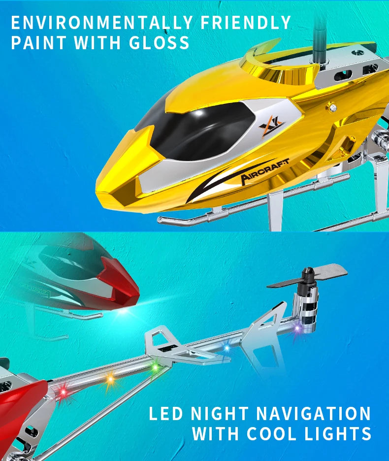 Rc Helicopter 3.5CH Remote Control Airplane Mini Drone Aircraft Fall Resistant Outdoor LED Light Flight Toys for Kids Adults