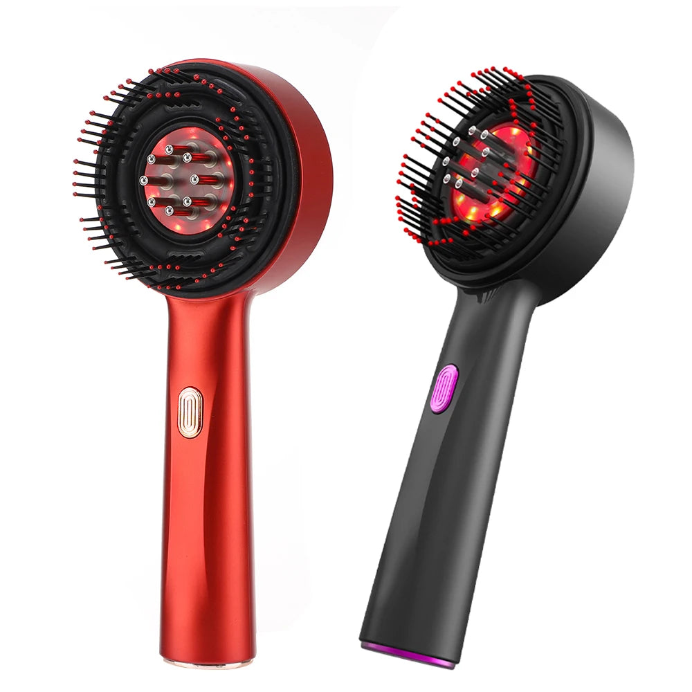 Electric Vibration Massage Comb Red Light Hair Follicle Comb Scalp Oil Liquid Applicator Head Massager Hair Growth anti Loss