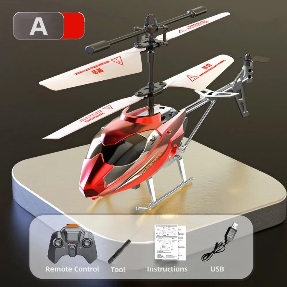 Rc Helicopter 3.5CH Remote Control Airplane Mini Drone Aircraft Fall Resistant Outdoor LED Light Flight Toys for Kids Adults