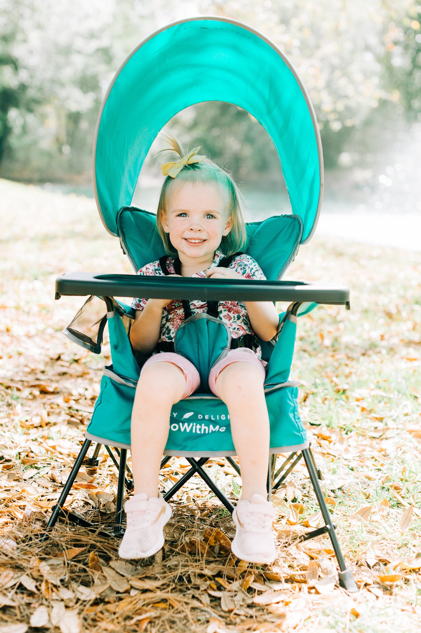 Go with Me Jubilee Deluxe Portable Infant Chair – Teal Baby Chair with Removable Canopy