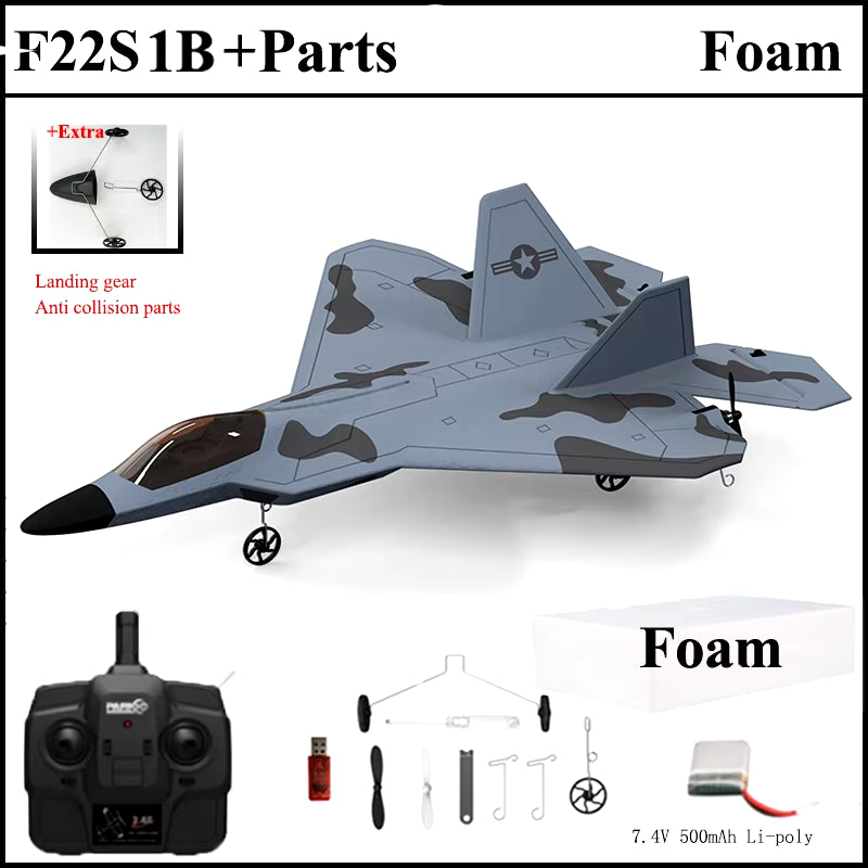 2024 New F22S 2.4G 4CH 3D6G RC Airplane Raptor F22 Warplane Wltoys A180 Upgrade Version LED Light with Gyroscope Out Door Toys