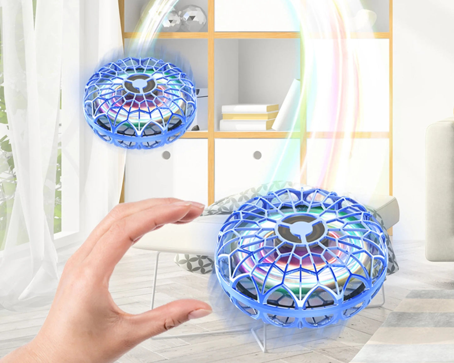 "Mini Drone for Kids & Adults – Hand Controlled Flying Ball UFO Toy for Indoor & Outdoor Play 